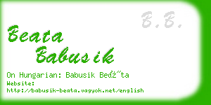 beata babusik business card